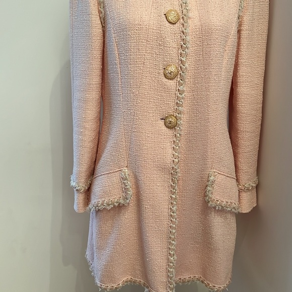 CHANEL Light Pink Jacket Coat Size 44 Cotton Stunning Chanel Feminine Elegant - Picture 6 of 17